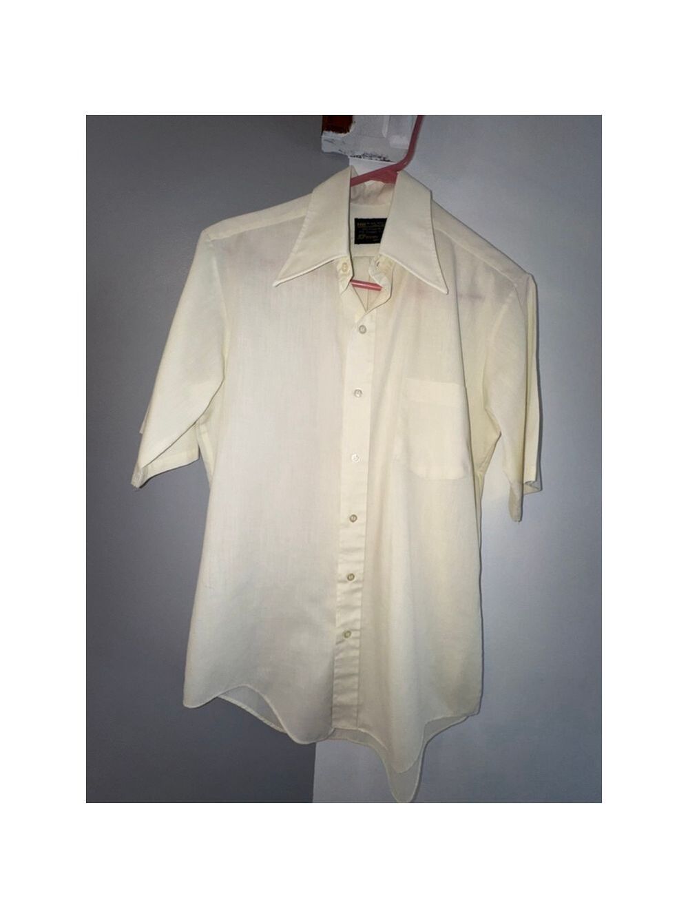 Vintage JCPenney short sleeve yellow shirt men’s size medium made in Korea ￼